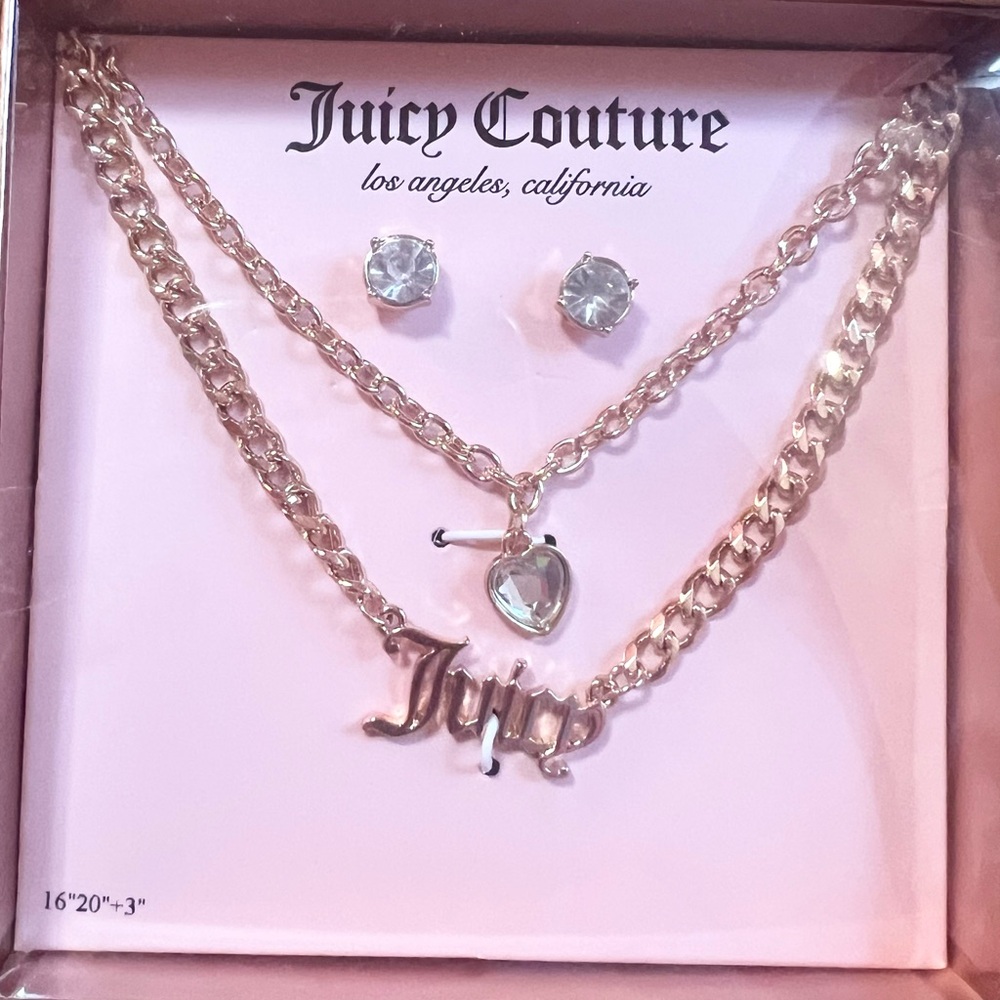 NWT NIB Juicy Couture Necklace and Earrings Set